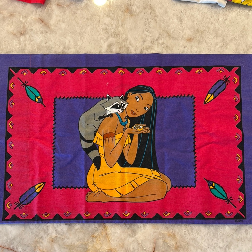 Colorful Pocahontas Disney pillowcase vintage